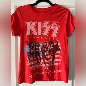 Recycled Karma KISS t shirt women red like new condition xs